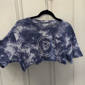 Pure Barre cropped tie dye tshirt